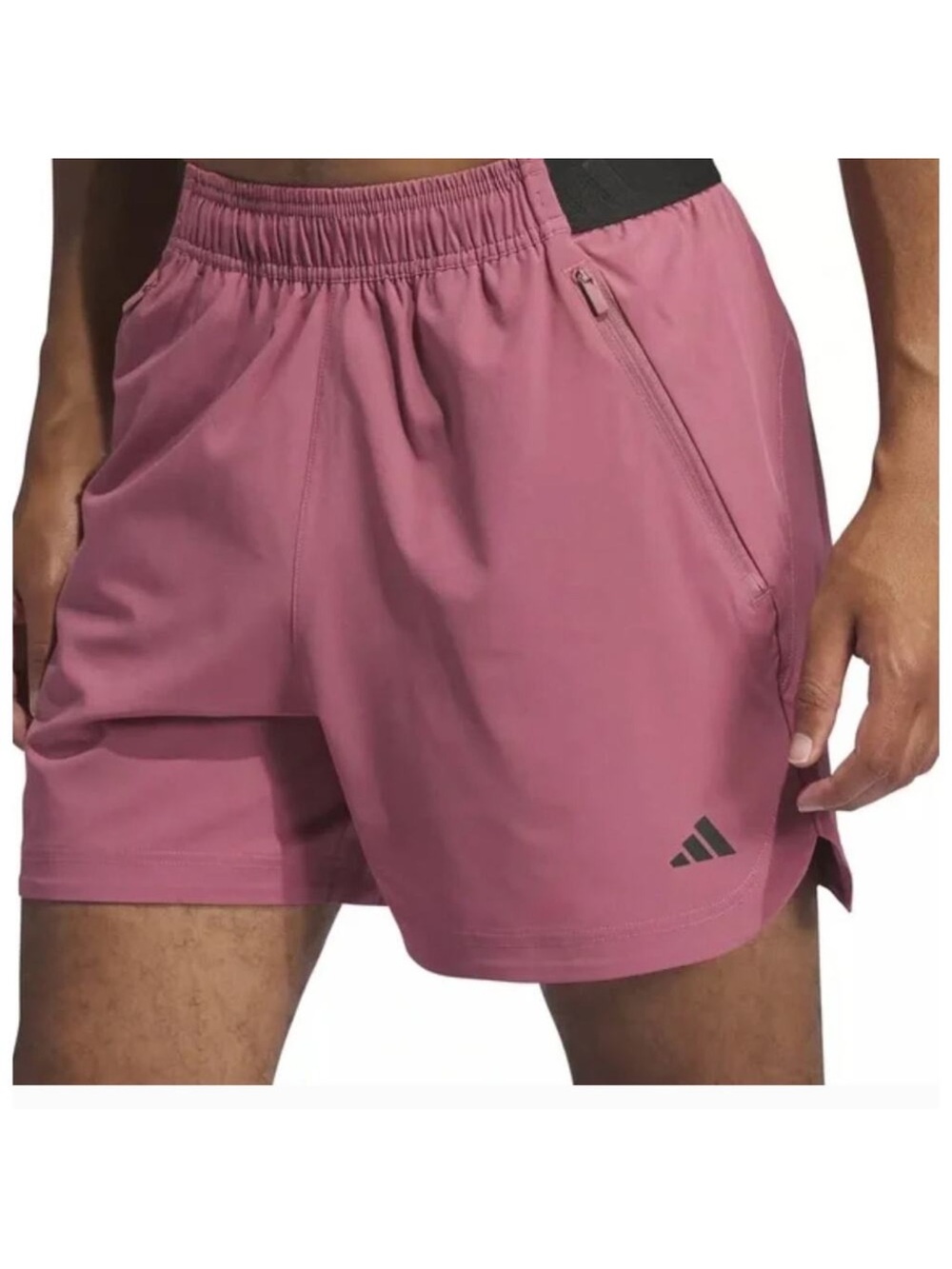 adidas Women's Rose Mauve Athletic Shorts with Black Waistband size S
